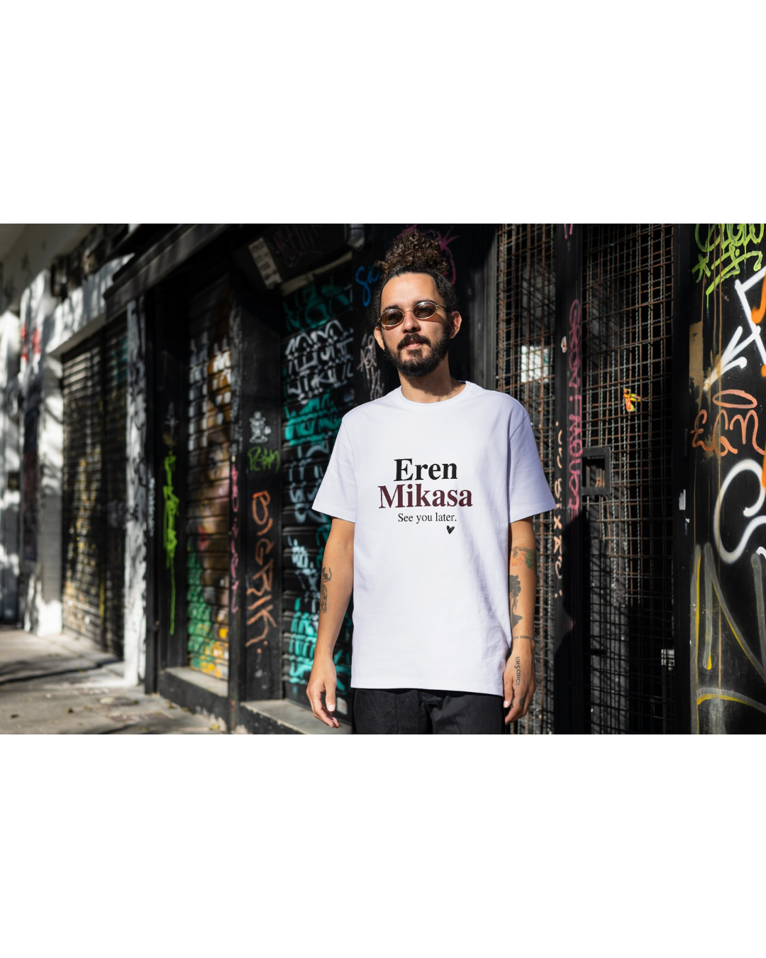 Eren & Mikasa Attack on Titan Oversized T-Shirt – Anime Duo Back Print Tee.