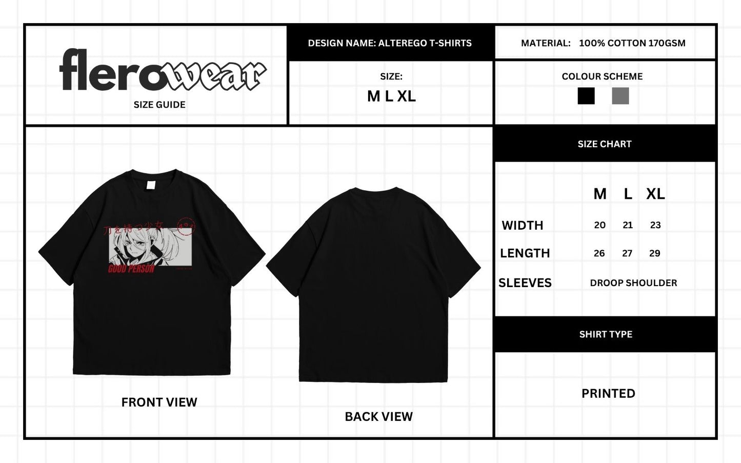 Anime Style Printed Oversized T-shirts