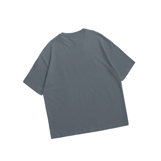 Grey Drop Shoulder Oversized Short Sleeve T Shirt for Men and Women