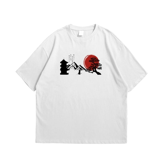 Japanese Print Oversized Drop Shoulder T-Shirt | Streetwear Unisex