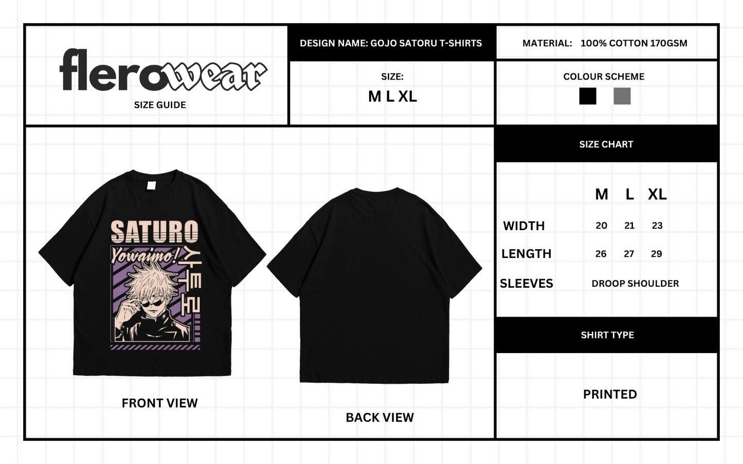 Gojo Satoru Oversized T-Shirt – Premium Anime Streetwear | Unisex Printed Tee.