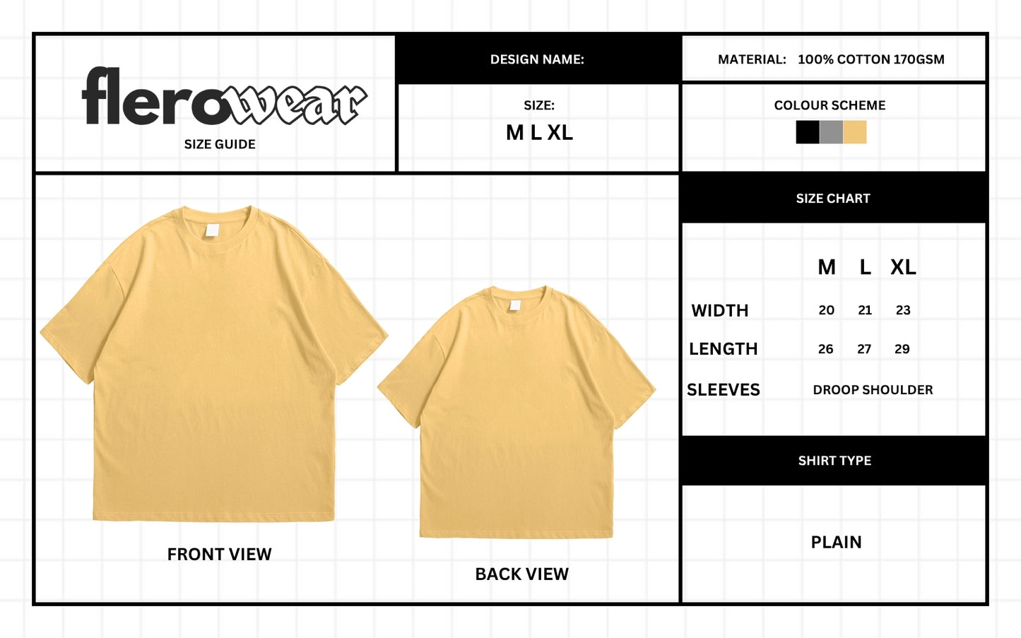Mustard Drop Shoulder Oversized Round Neck T-Shirt – Premium Cotton Unisex Streetwer.