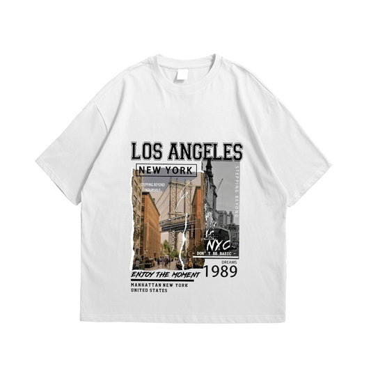 Oversized Drop Shoulder T-Shirt – Los Angeles Print | Streetwear Unisex