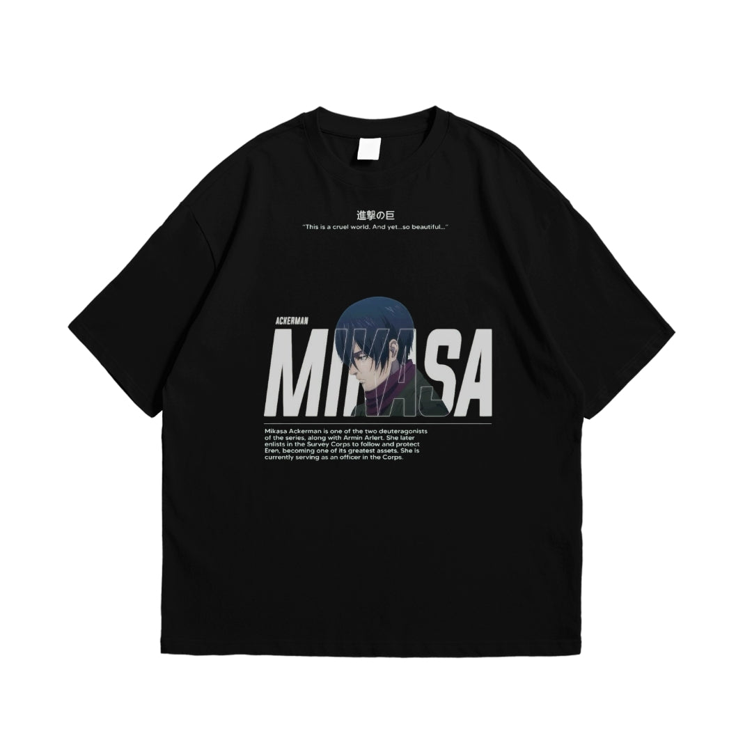 Attack on Titan Mikasa Ackerman Oversized T-Shirt | Premium Anime Streetwear Tee Pakistan