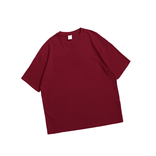 Maroon Drop Shoulder Oversized T-Shirt