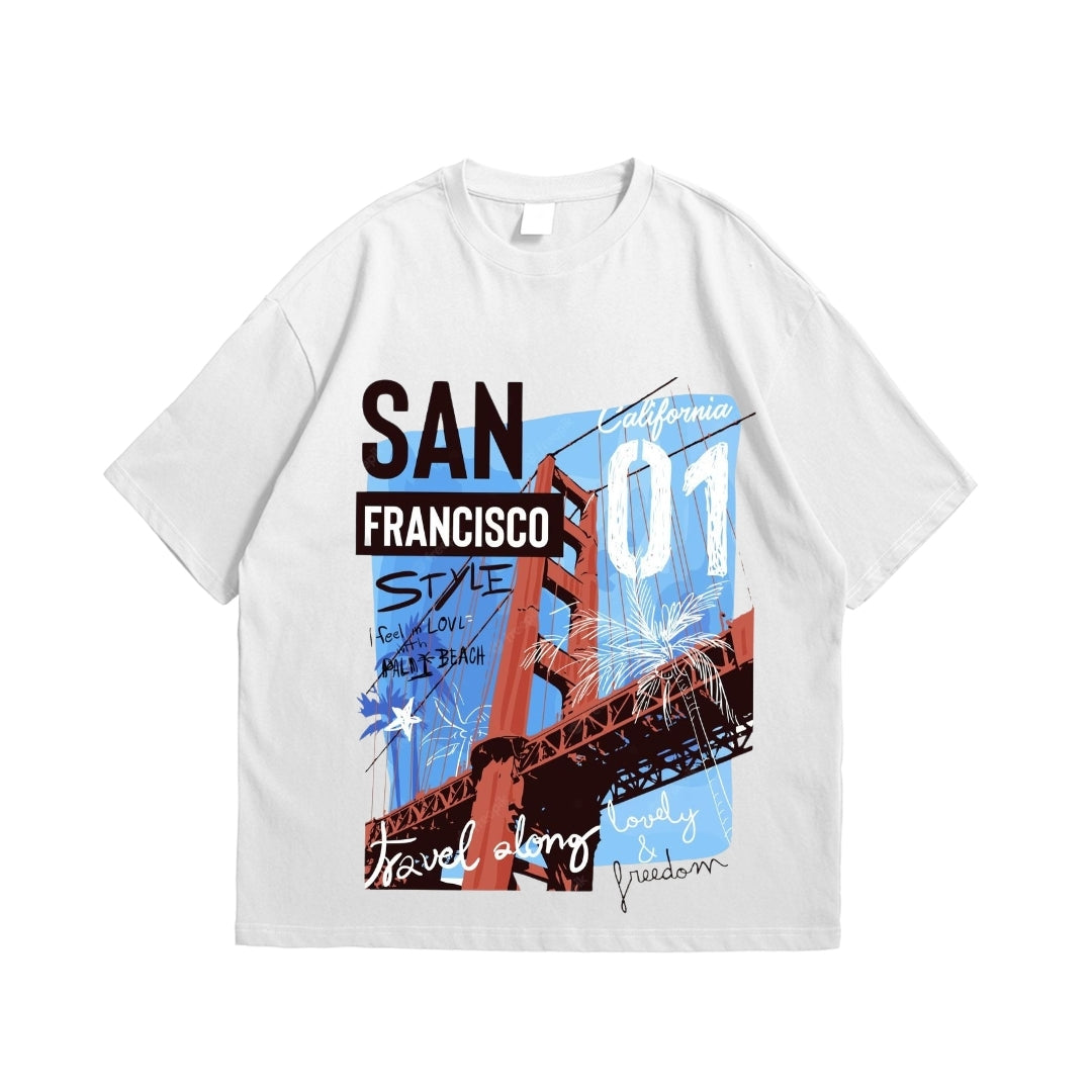 San Francisco Oversized T-Shirt | Urban Streetwear Drop Shoulder | Premium 170 GSM