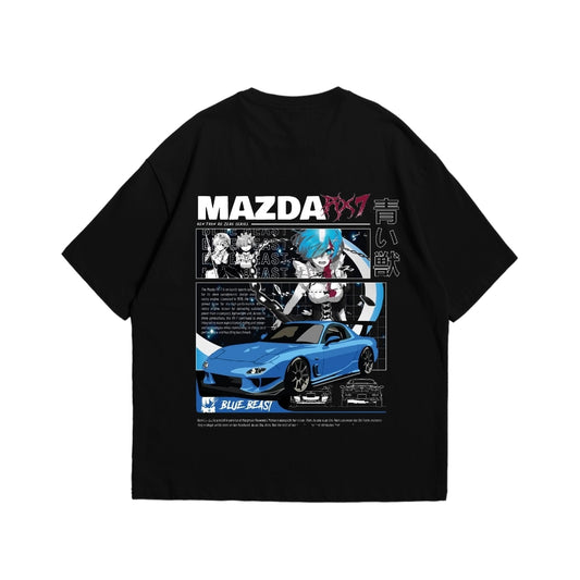 Mazda RX-7 Oversized T-Shirt – Premium JDM Streetwear | Back Print Car Tee.