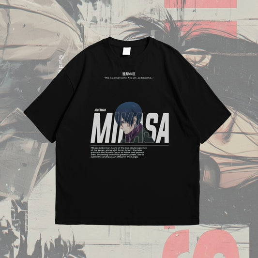 Attack on Titan Mikasa Ackerman Oversized T-Shirt | Premium Anime Streetwear Tee Pakistan