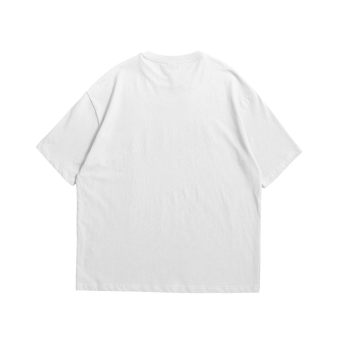 Urban Edge Oversized Tee | Street-Ready Front Print | Black & White Drop Shoulder