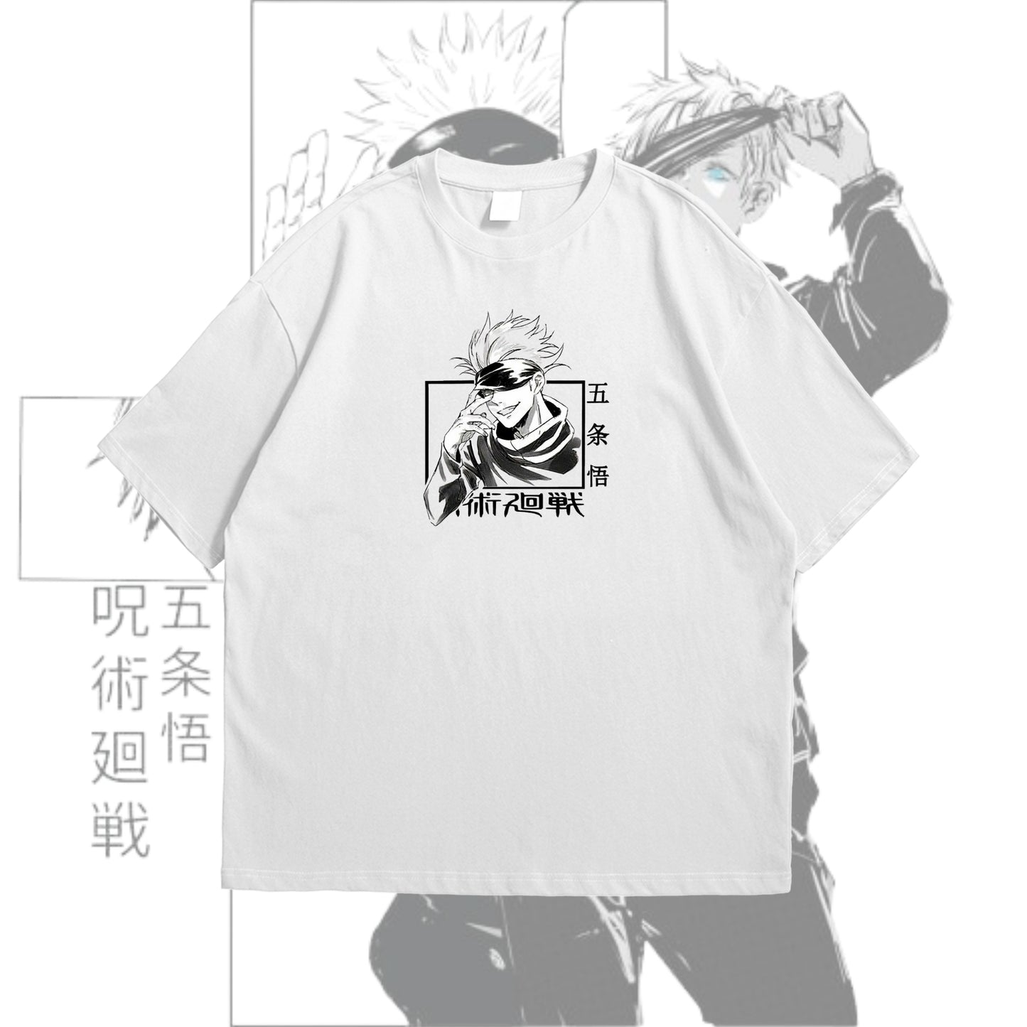 Gojo Satoru Oversized Drop Shoulder T-Shirt – Premium Anime Streetwer.