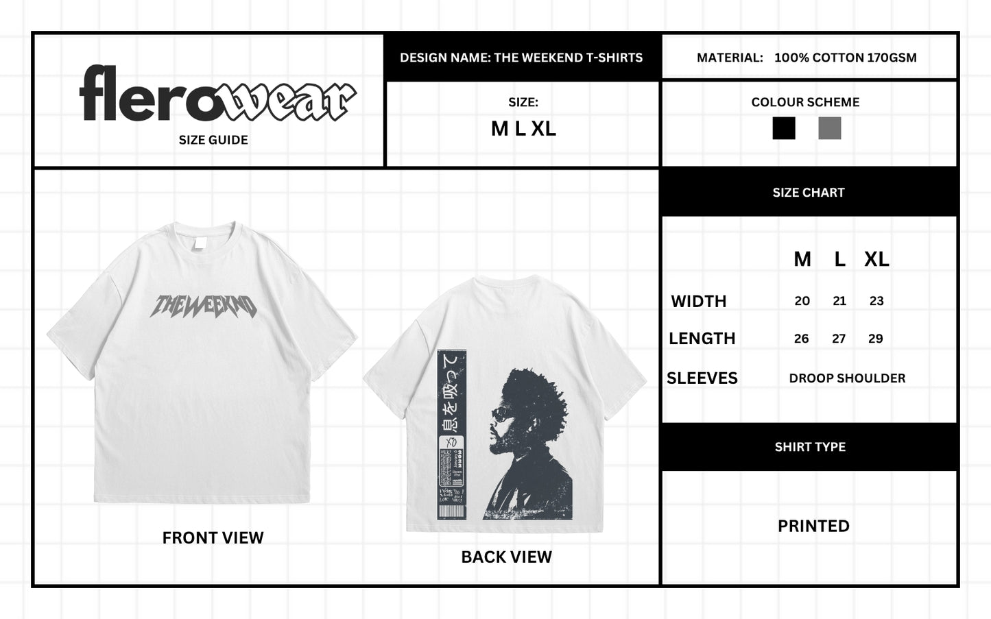 The Weeknd Graphic Oversized T-Shirt – Front & Back Printed | Premium Drop Shoulder Fit