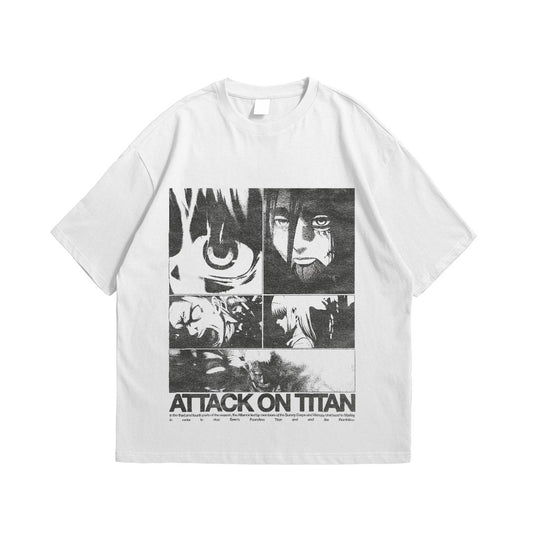 Attack on Titan Oversized T-Shirt – Premium Anime Streetwear | 2 Designs Available | Unisex Drop Shoulder Tee.