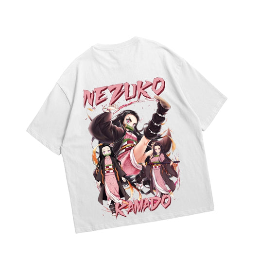 Oversized Drop Shoulder T-Shirt – Nezuko Kamado Demon Slayer Print (170 GSM)