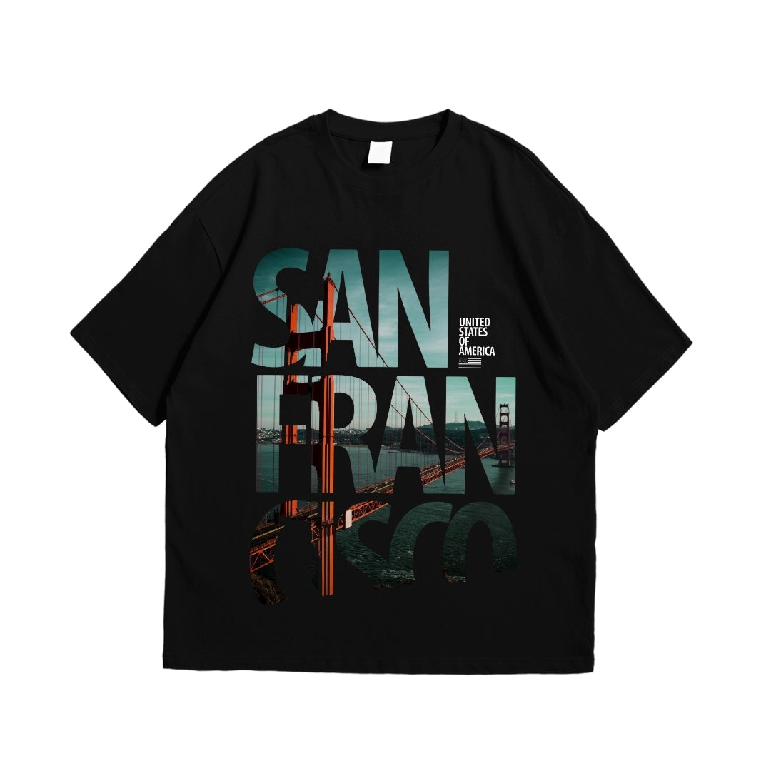 San Francisco Oversized T-Shirt | Urban Streetwear Drop Shoulder | Premium 170 GSM