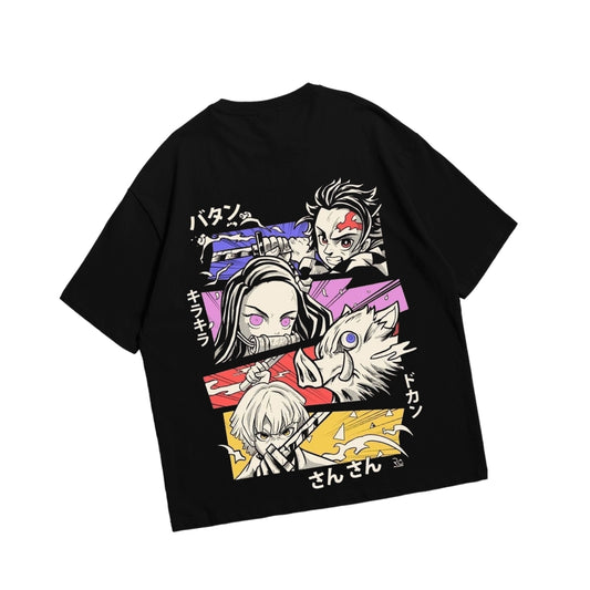 Oversized Drop Shoulder T-Shirt – Nezuko Kamado Demon Slayer Print.