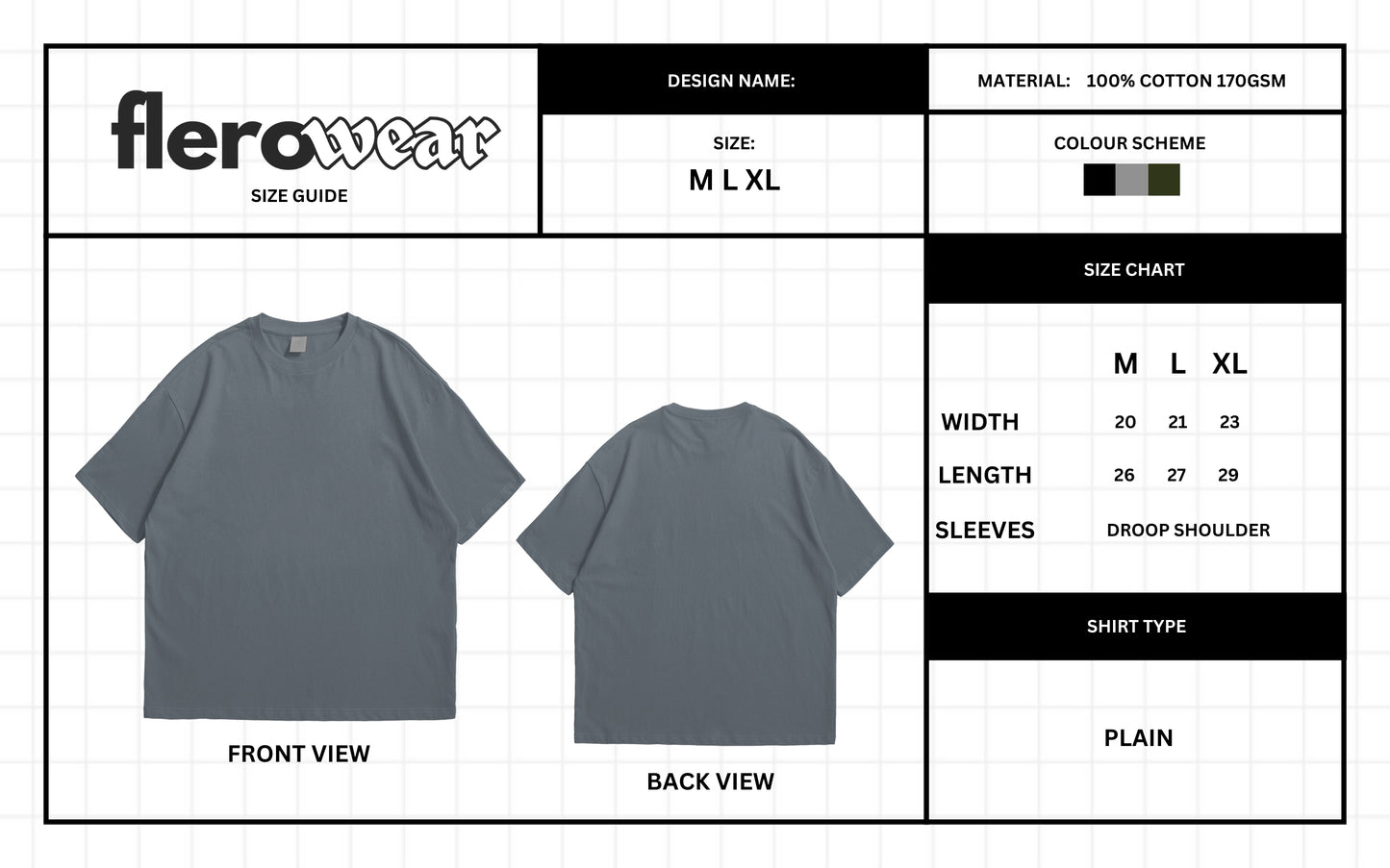 Grey Drop Shoulder Oversized Short Sleeve T Shirt for Men and Women