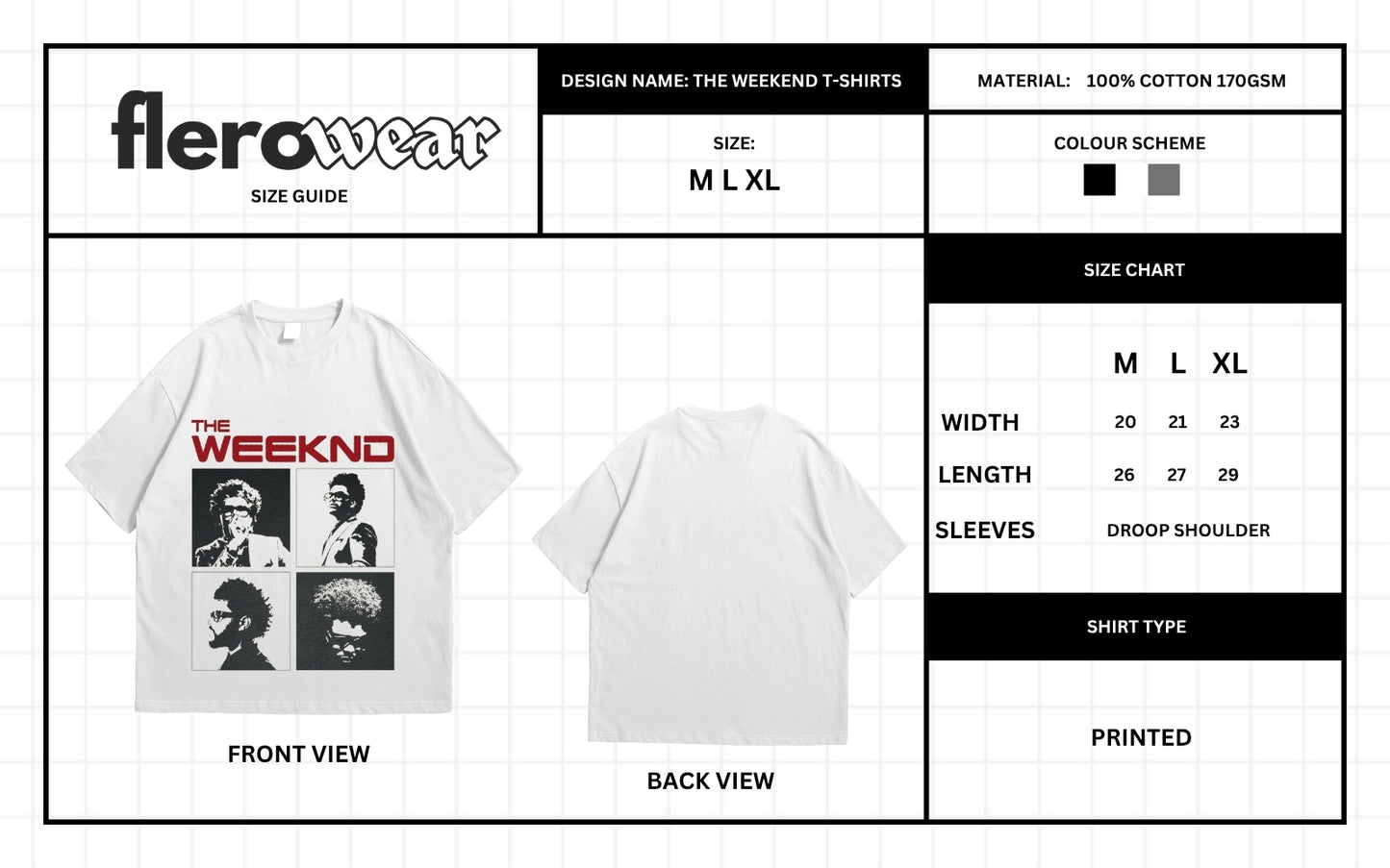 The Weeknd Oversized T-Shirt – Classic Era Print | 170 GSM Premium Cotton.