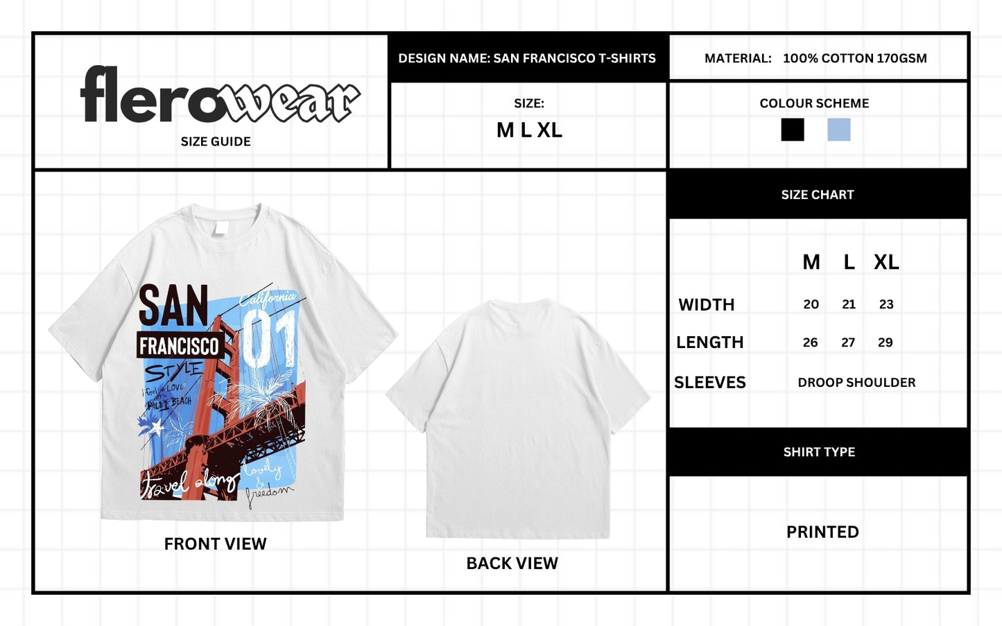 San Francisco Oversized T-Shirt | Urban Streetwear Drop Shoulder | Premium 170 GSM