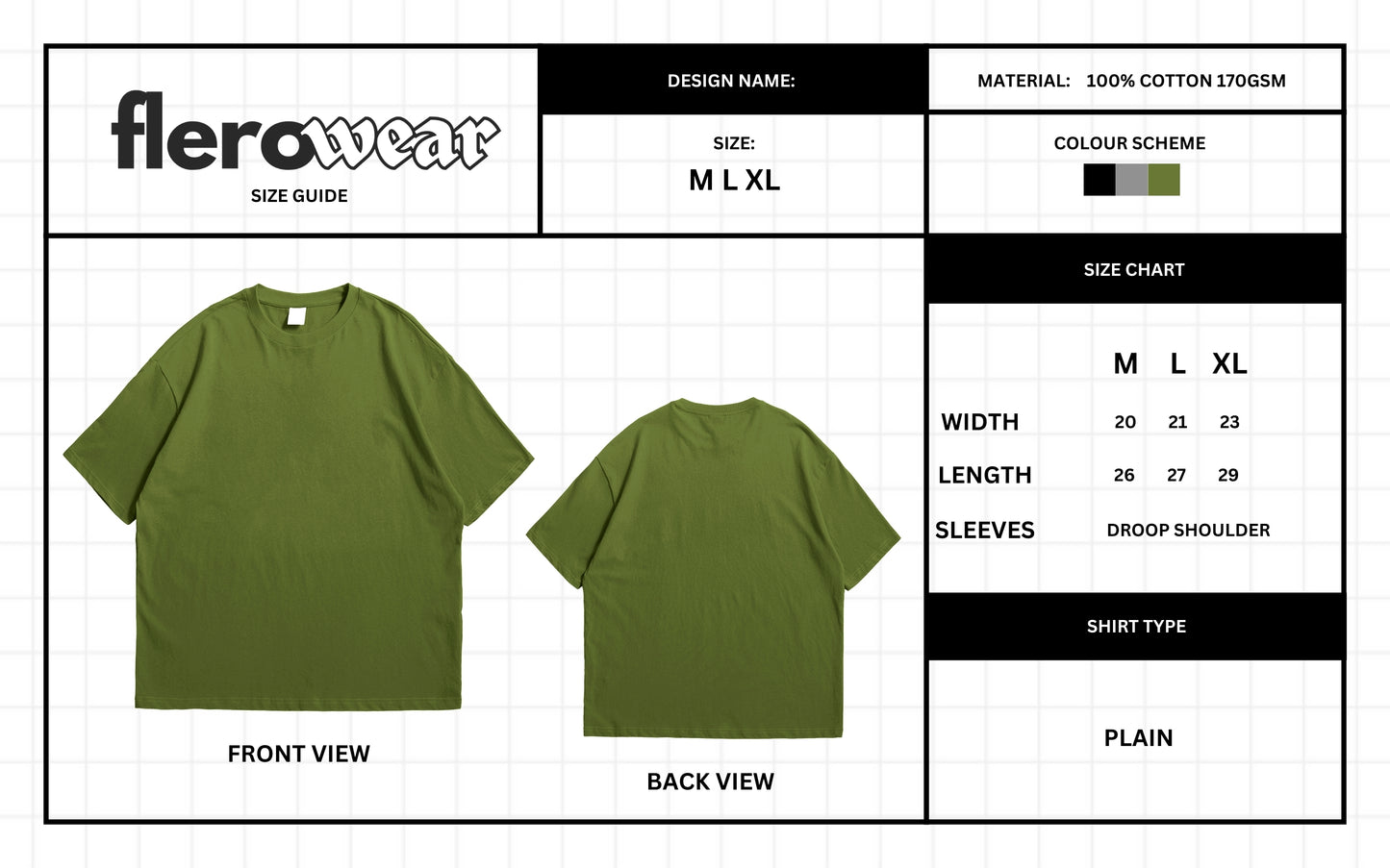 Dark Green Premium Oversized T-shirt.