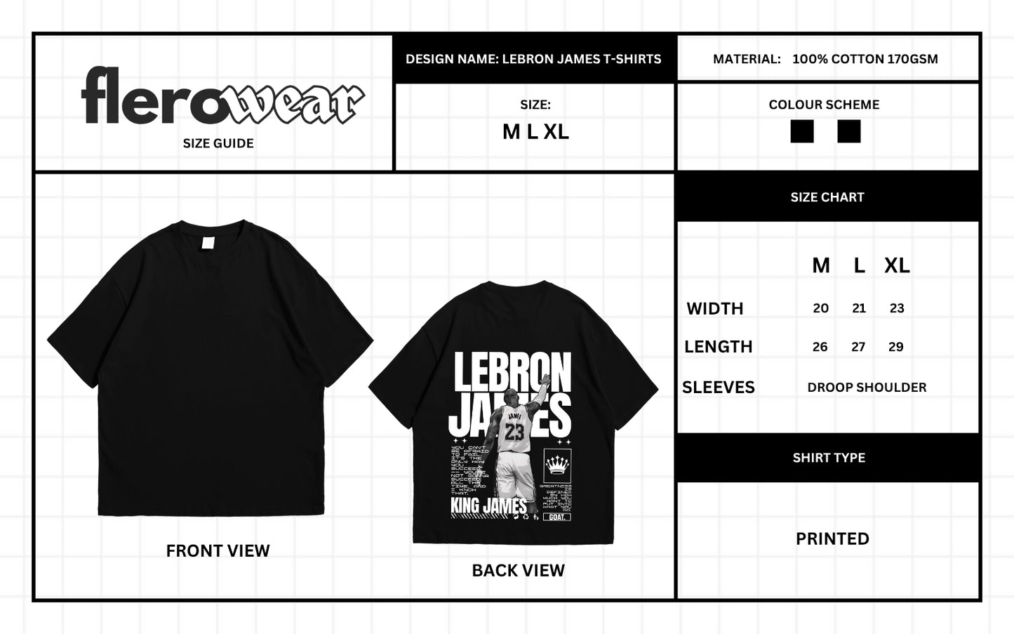 Oversized Drop Shoulder T-Shirt – LeBron James Print | Streetwear Unisex