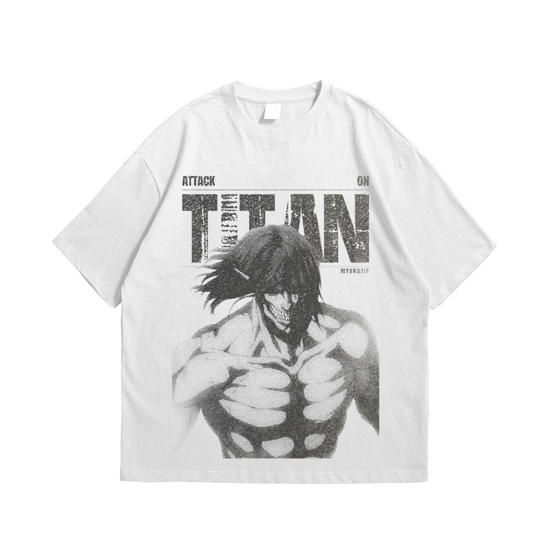Attack on Titan Oversized T-Shirt – Premium Anime Streetwear | 2 Designs Available | Unisex Drop Shoulder Tee.