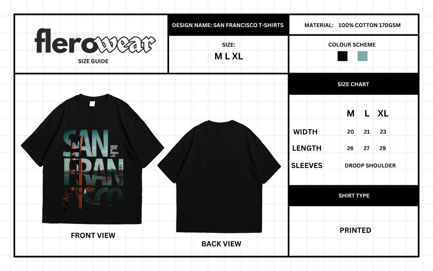 San Francisco Oversized T-Shirt | Urban Streetwear Drop Shoulder | Premium 170 GSM