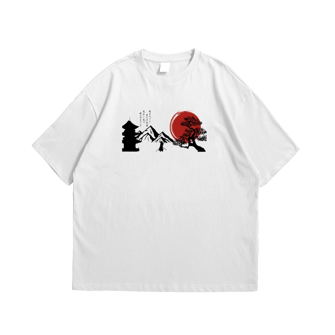 Japanese Print Oversized Drop Shoulder T-Shirt | Streetwear Unisex