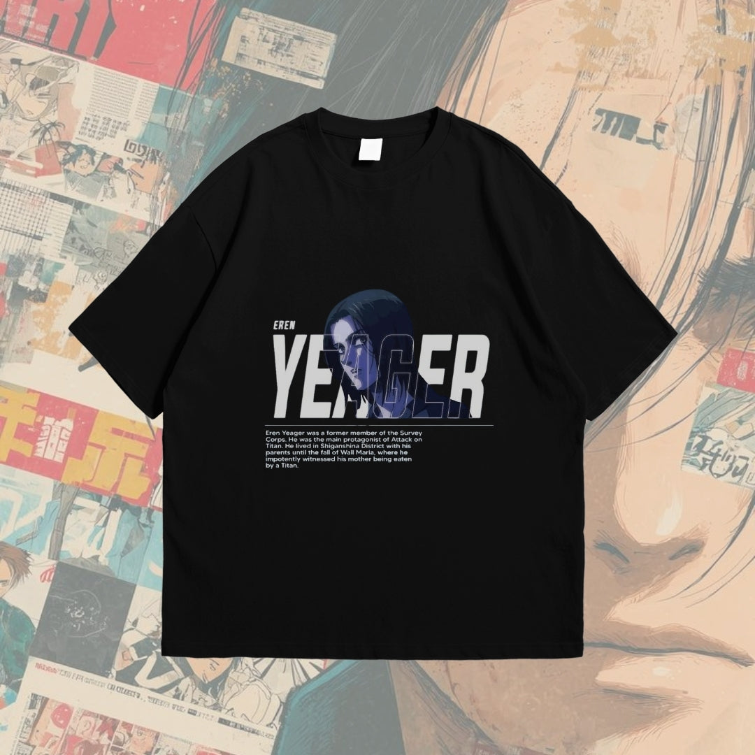 Attack on Titan Eren Yeager Oversized T-Shirt | Premium Anime Printed Tee Pakistan