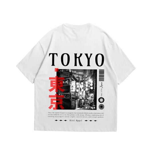 Japanese Print Oversized Drop Shoulder T-Shirt | Streetwear Unisex
